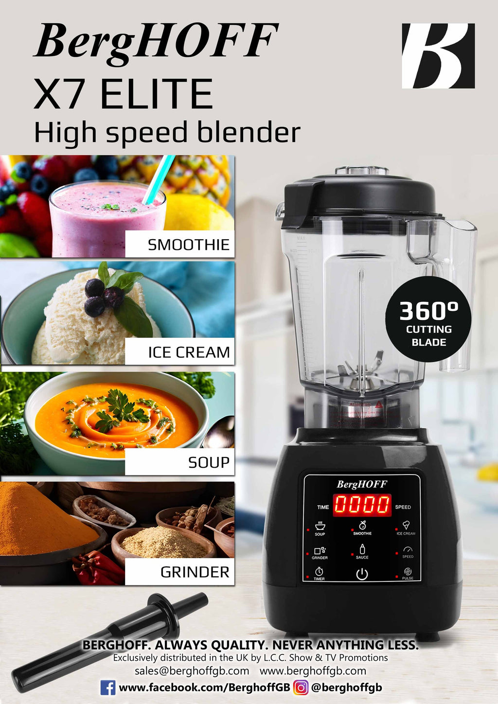 BergHOFF X7 ELITE High Speed Blender