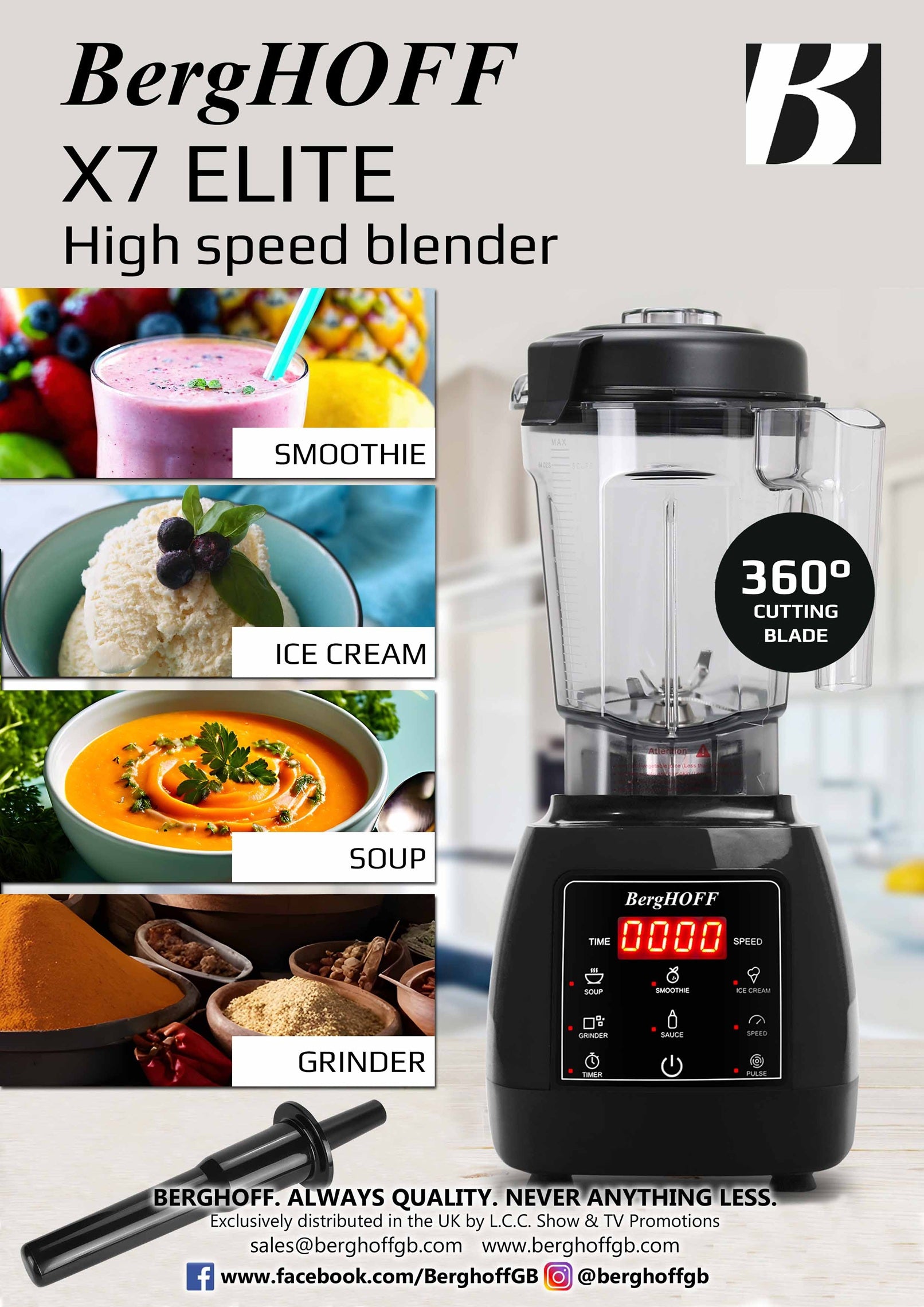 BergHOFF X7 ELITE High Speed Blender